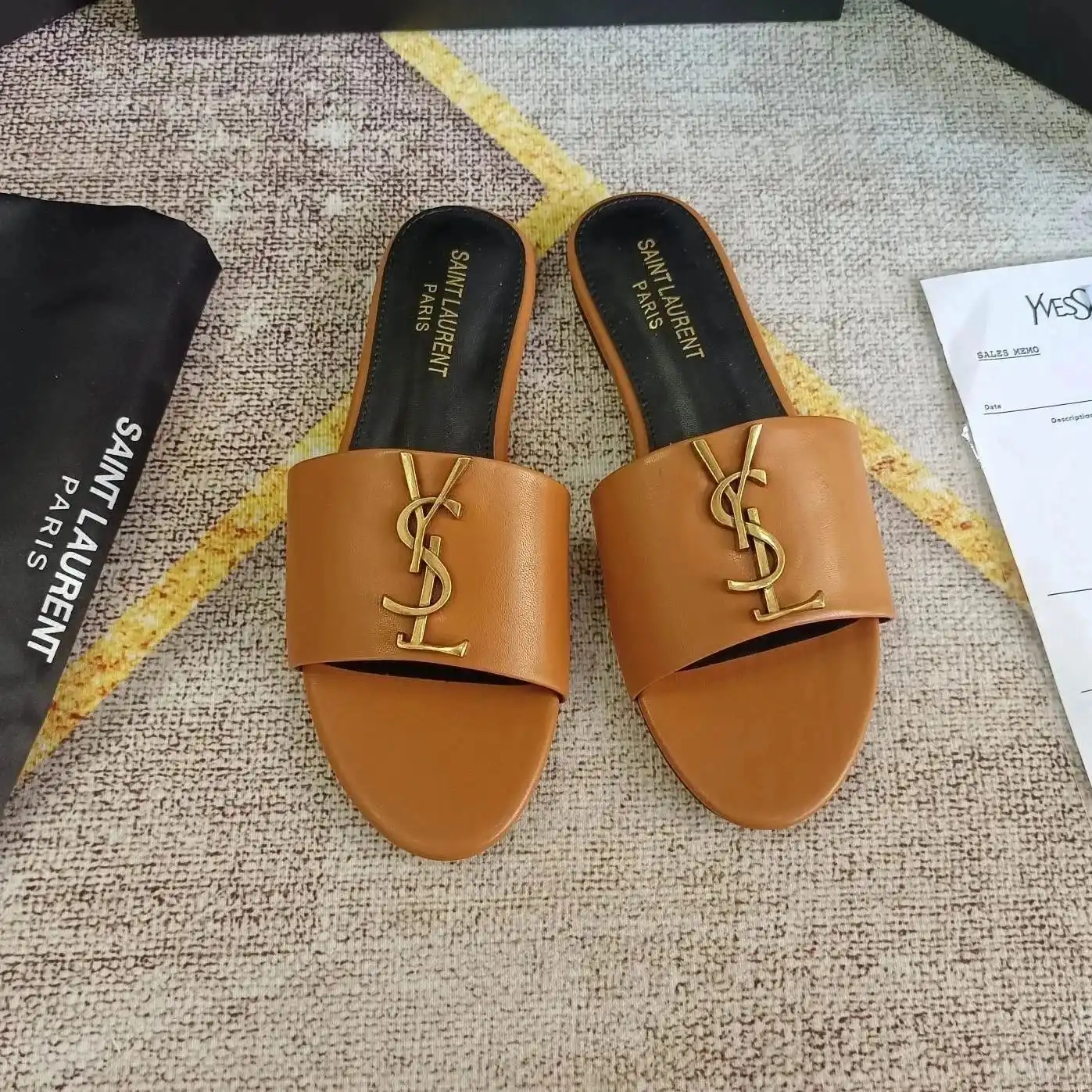 Saint Laurent YSL Monogram Slide Sandals 2